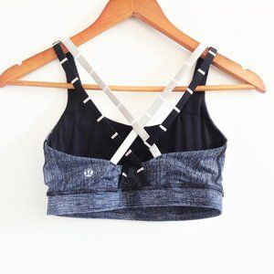 Lululemon Energy Navy Blue Tan Striped Sports Bra